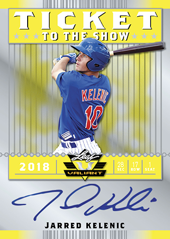 2018 Leaf Valiant Baseball Ticket to the Show Yellow