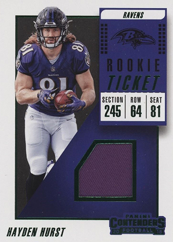 2018 Panini Certified Hayden Hurst Rookie Jersey Card RC Baltimore