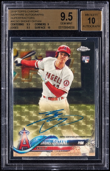 2018 Topps Chrome Sapphire Rookie Autographs Superfractor Shohei Ohtani