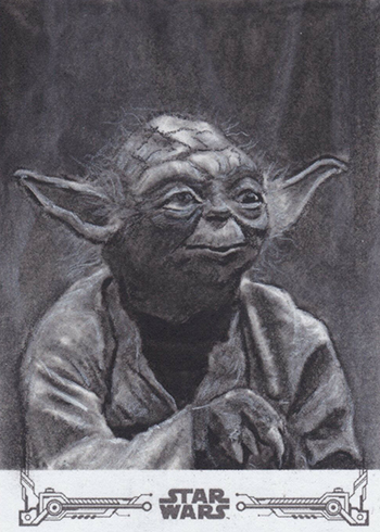 yoda black and white outline