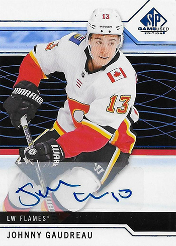 2018-19 SP Game Used Hockey Blue Autographs Johnny Gaudreau