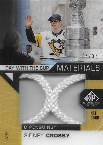 2018/19 SP GAME USED BERGERON/LARKIN ALL-STAR GAME NET CORD CARD #ASNCD-LE  #d/35