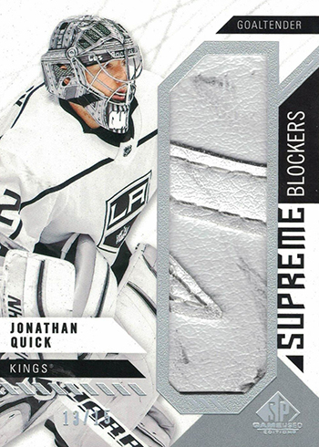 2018-19 SP Game Used Hockey Supreme Blockers Jonathan Quick