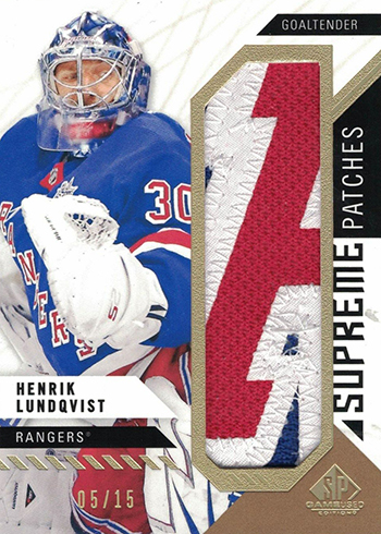2018-19 SP Game Used Hockey Supreme Patches Henrik Lundqvist