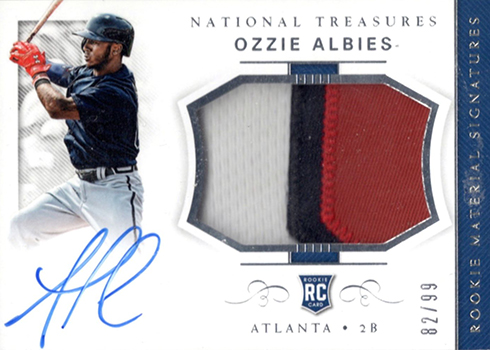 2020 Panini Select Ozzie Albies Game Used Relic #d 085/149 Green