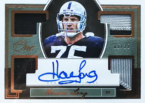 2018 Panini One Football Quad Patch Autographs Bronze Howie Long