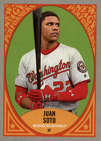 2019 Topps Heritage Juan Soto Cloth All Star Rookie Sticker Baseball T