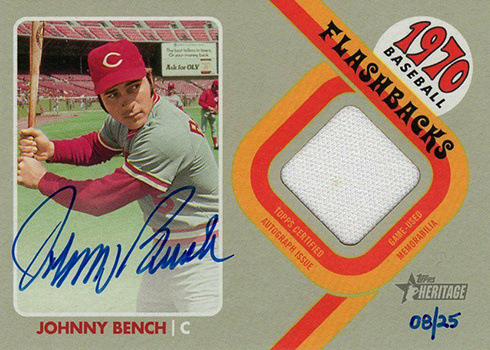 2019 Topps Heritage Flashback Autograph Relics Johnny Bench