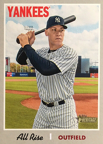 Aaron Judge 2023 Topps Heritage Special Card #3 Highlighting his 2019 and  and 2020 Topps Regular Issue Cards