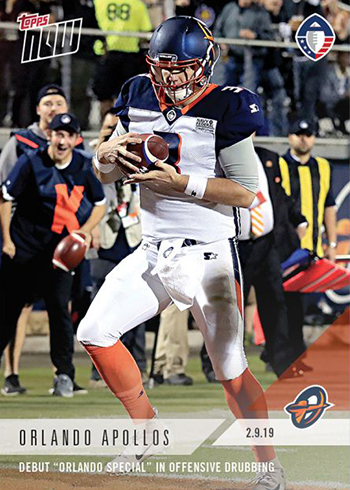 Orlando Apollos - AAF TOPPS NOW® Card 37 - Print Run: 251