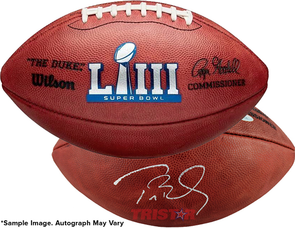 Tom Brady Signed Super Bowl LIII Football TRISTAR Sample