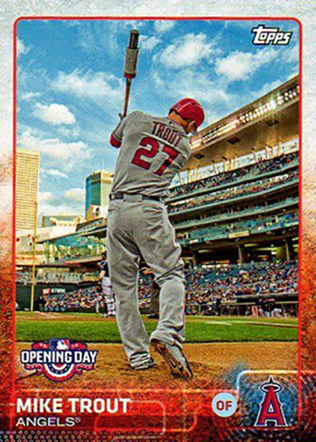 2015 Topps Update Mike Trout Throwback Variation SP #300 Los Angeles Angels