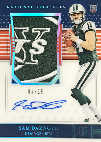 2018 Panini National Treasures Football Stars and Stripes Sam Darnold Autograph Patch