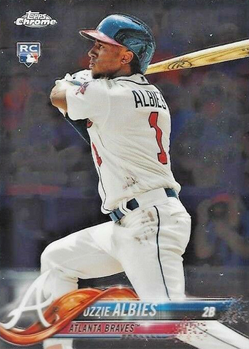 OZZIE ALBIES Signed Auto Autographed Rookie 2018 Topps Holiday RC BAS  Beckett