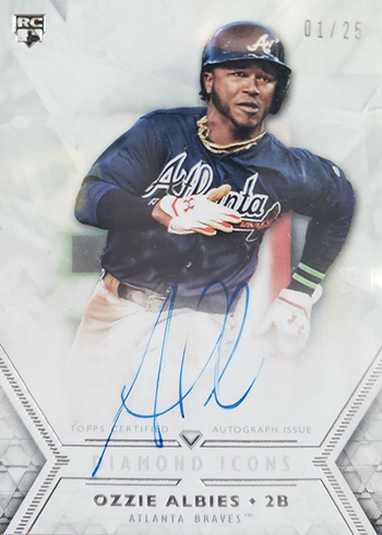 Ozzie Albies Braves Autographed 2018 Donruss Rookie Baseball Card –