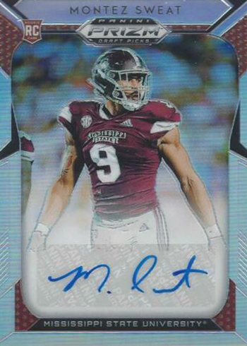 2019 Panini Prizm Draft Picks Football Draft Picks Autographs Montex Sweat