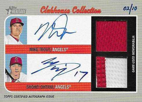 Mike Trout Autographed 2020 Topps Heritage Clubhouse Collection Jersey Card  (SGC)