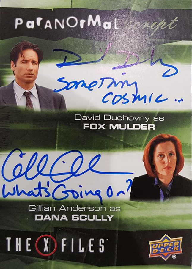 2019 Upper Deck X-Files Dual Autograph Inscription