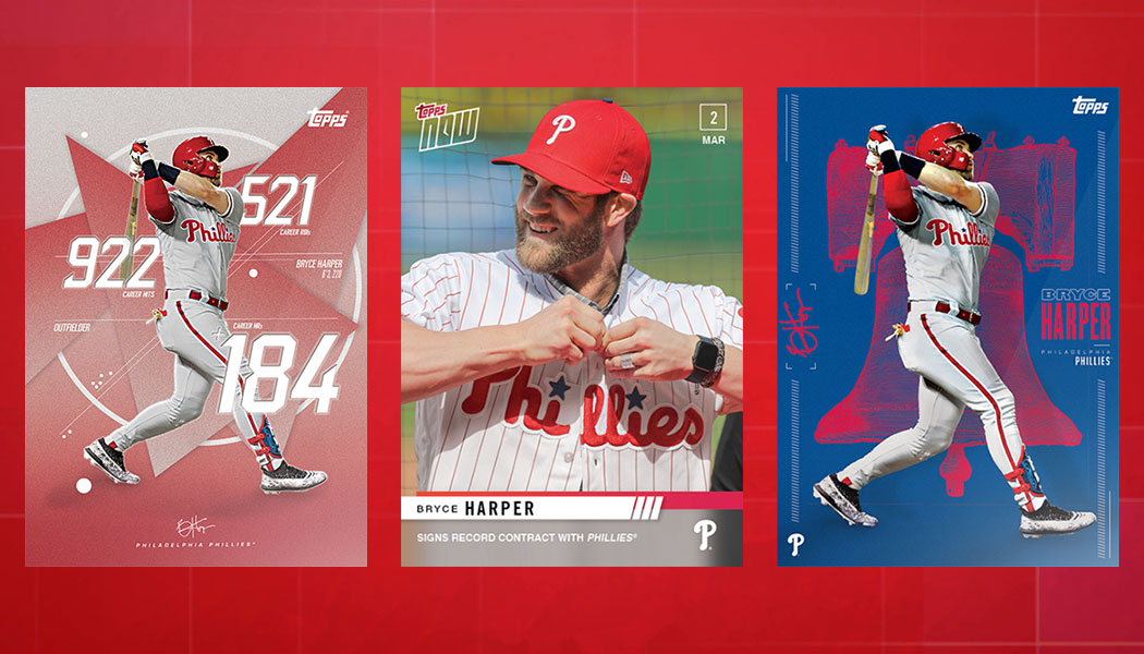First Bryce Harper Philadelphia Phillies Baseball Cards from Topps