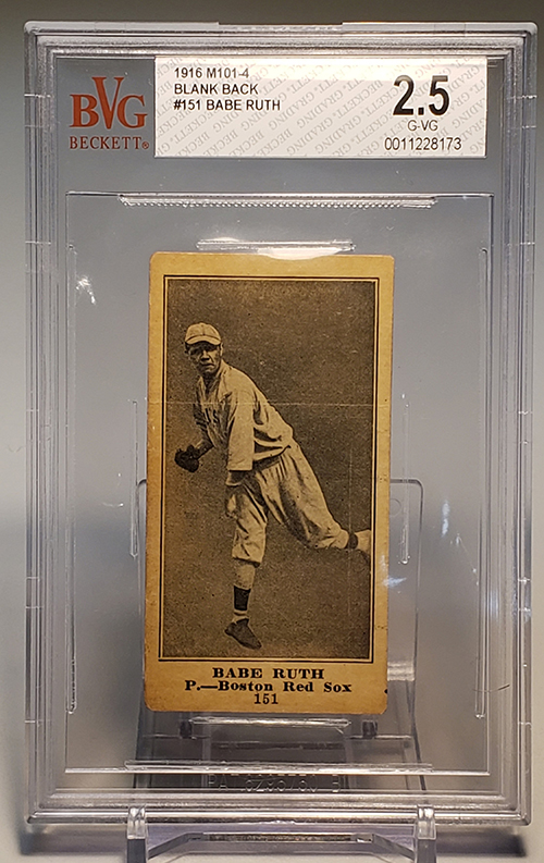 1916 M101-5 Blank Back Babe Ruth Sells for $552,000