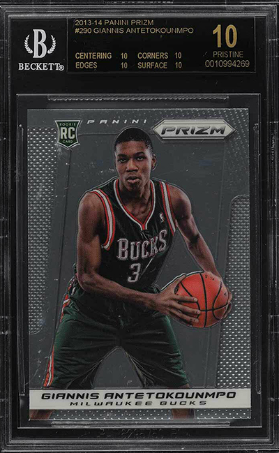 2013-14 Panini Prizm Giannis Antetokounmpo RC BGS 10 Black Label