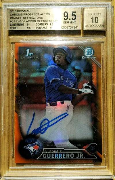 Vladimir Guerrero Jr. 2016 Bowman Chrome Prospect Auto - Red Shimmer  Refractor #CPA-VG Price Guide - Sports Card Investor