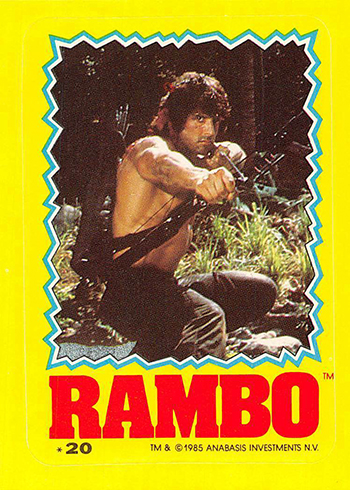Details about   TOPPS RAMBO FIRST BLOOD PART Two 1985 # 46 SUPER BOWMAN! 