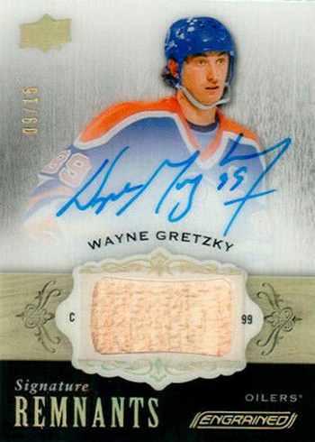 2018-19 Upper Deck Engrained Hockey Signature Remnants Wayne Gretzky