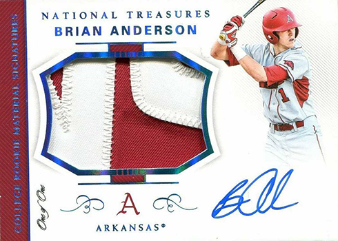 Brian Anderson autographed baseball card (Miami Marlins) 2018