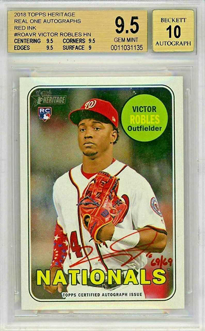 Victor Robles Signed Autographed 2018 Topps #83-85 35 Anniversary