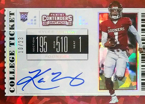 2019 Panini Contenders Draft Cracked Ice Kyler Murray Autograph