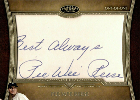 2019 Topps Tier One Baseball Cut Signatures Pee Wee Reese
