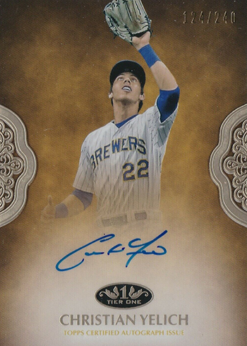 2019 Topps Tier One Baseball Prime Performers Autographs Christian Yelich
