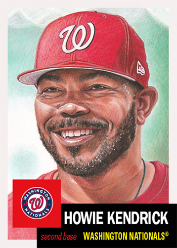 70s 90s Custom Baseball card Howie Kendrick Nationals in 2023