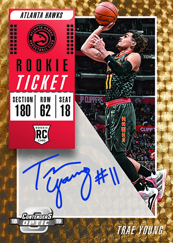 2018-19 Panini Contenders Optic Basketball Rookie Ticket Autographs Gold Vinyl