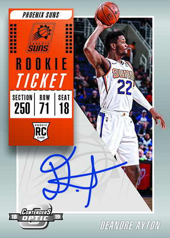 2018-19 Panini Contenders Optic Basketball Rookie Ticket Autographs