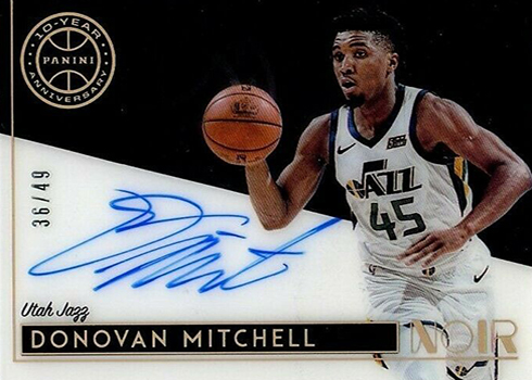 2018-19 Panini Noir Basketball 10th Anniversary Autographs Donovan Mitchell