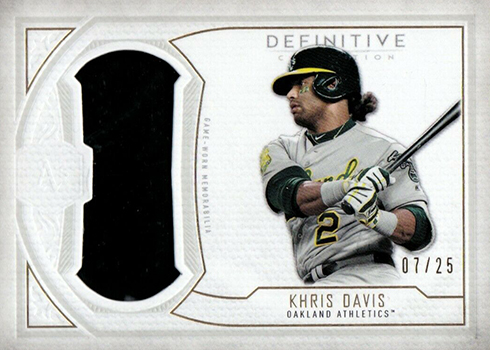 Khris Davis player worn jersey patch baseball card (Oakland