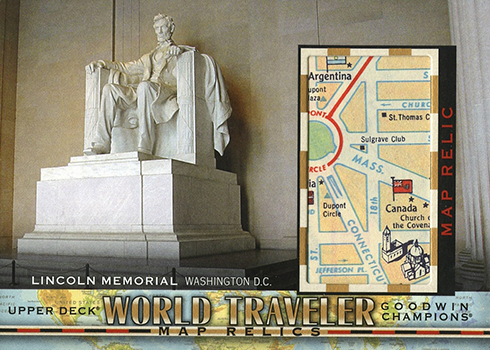 2019 Upper Deck Goodwin Champions World Traveler Map Relic Lincoln Memorial