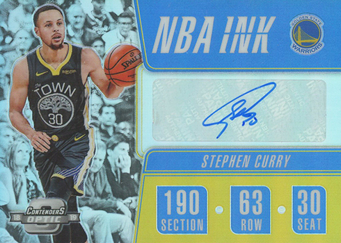 2018-19 Panini Contenders Optic Basketball NBA Ink Stephen Curry