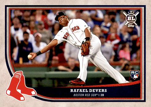 2018 Topps Rafael Devers Blue Jersey Variation Rookie RC Non Auto Red Sox  #18