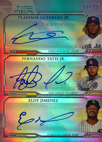 2019 Bowman Sterling Baesball Triple Autographs Guerrero Tatis Jimenez