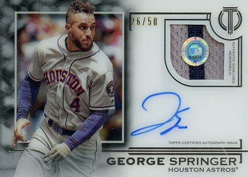 2019 Topps Definitive Collection George Springer Autograph GU Jersey Auto  #42/50