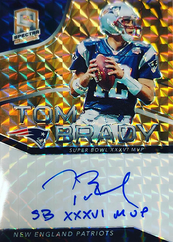 Tom Brady Inscription Autographs in 2019 Panini Spectra Football