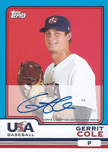 Gerrit Cole Hand Signed Autographed Bowman Incased Rookie 