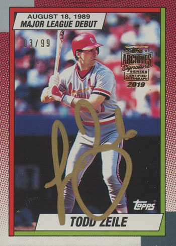 2019 Topps Archives Signature Series Baseball Todd Zeile 1990 Topps MLB Debut