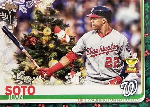 JUAN SOTO 2019 Topps Holiday 8 SP Bat Variation Baseball Card 