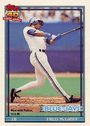 1991 O-Pee-Chee Baseball Fred McGriff