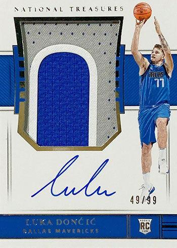 2018-19 Panini National Treasures Luka Doncic Rookie Card Patch Autograph