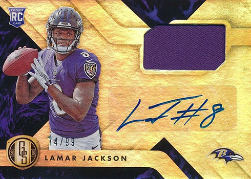 2018 Panini Select Lamar Jackson (Jumbo Rookie Signature Swatches, Lot  #80326